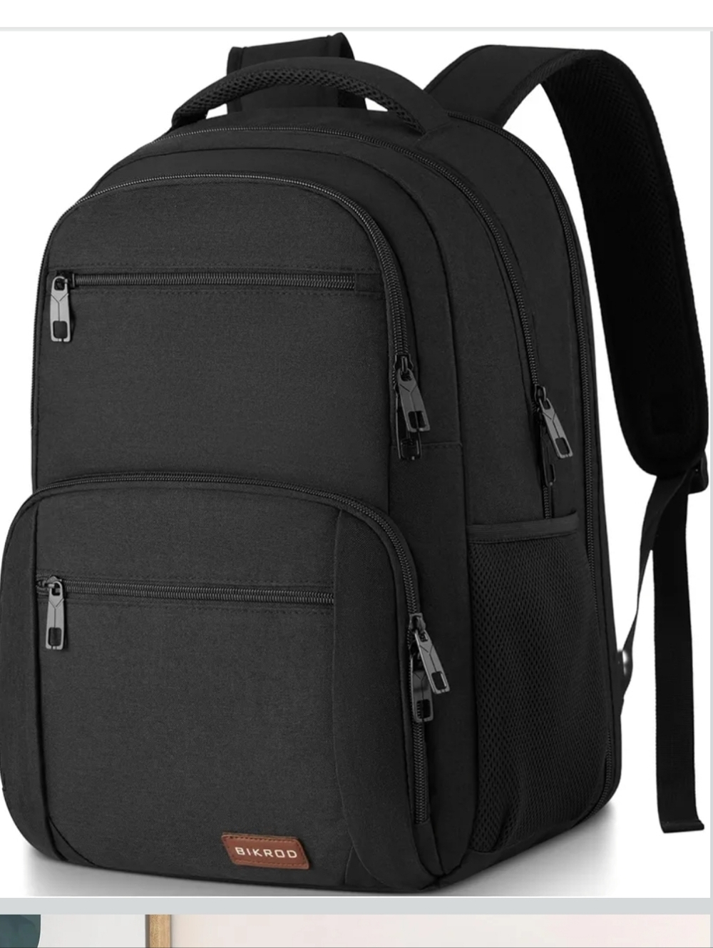 NEW Bikrod Black Laptop Backpack With Charging Cable.  TSA Approved Travel
